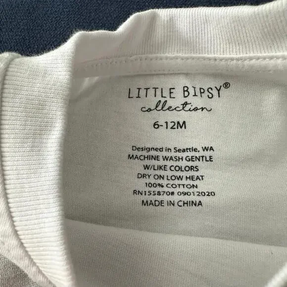 Little Bipsy Outfit Bundle Baby Boy 6-12m/12-18m Summer Graphic Tee Black Jeans - Picture 4 of 9